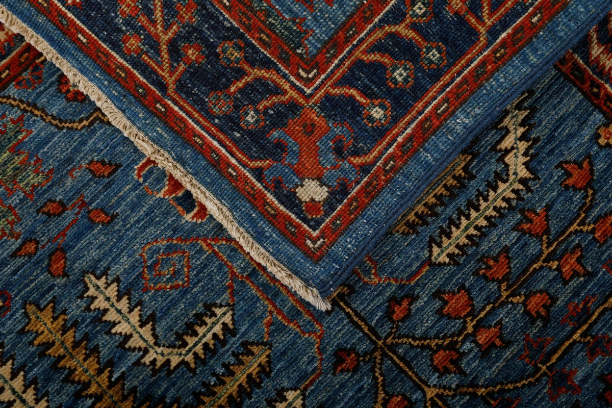 3x12 Light Blue and Navy Anatolian Traditional Runner