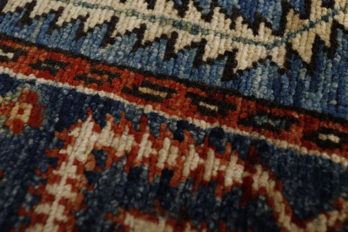 3x12 Light Blue and Navy Anatolian Traditional Runner