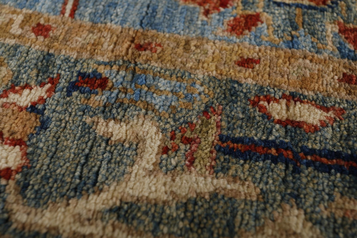 3x10 Light Blue and Light Green Anatolian Traditional Runner
