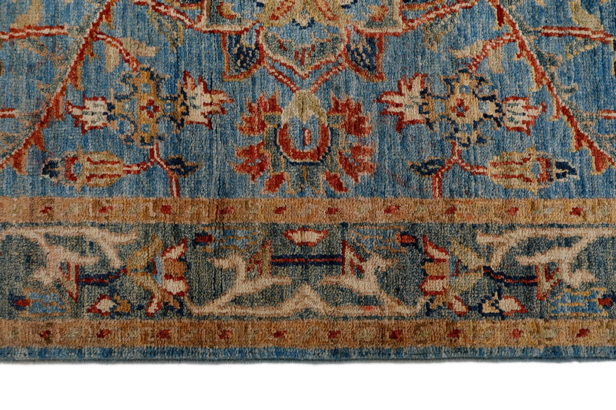 3x10 Light Blue and Light Green Anatolian Traditional Runner