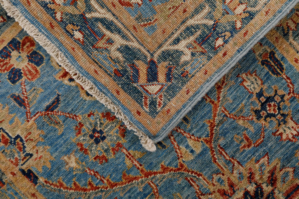3x10 Light Blue and Light Green Anatolian Traditional Runner