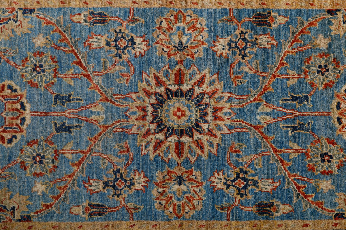 3x10 Light Blue and Light Green Anatolian Traditional Runner