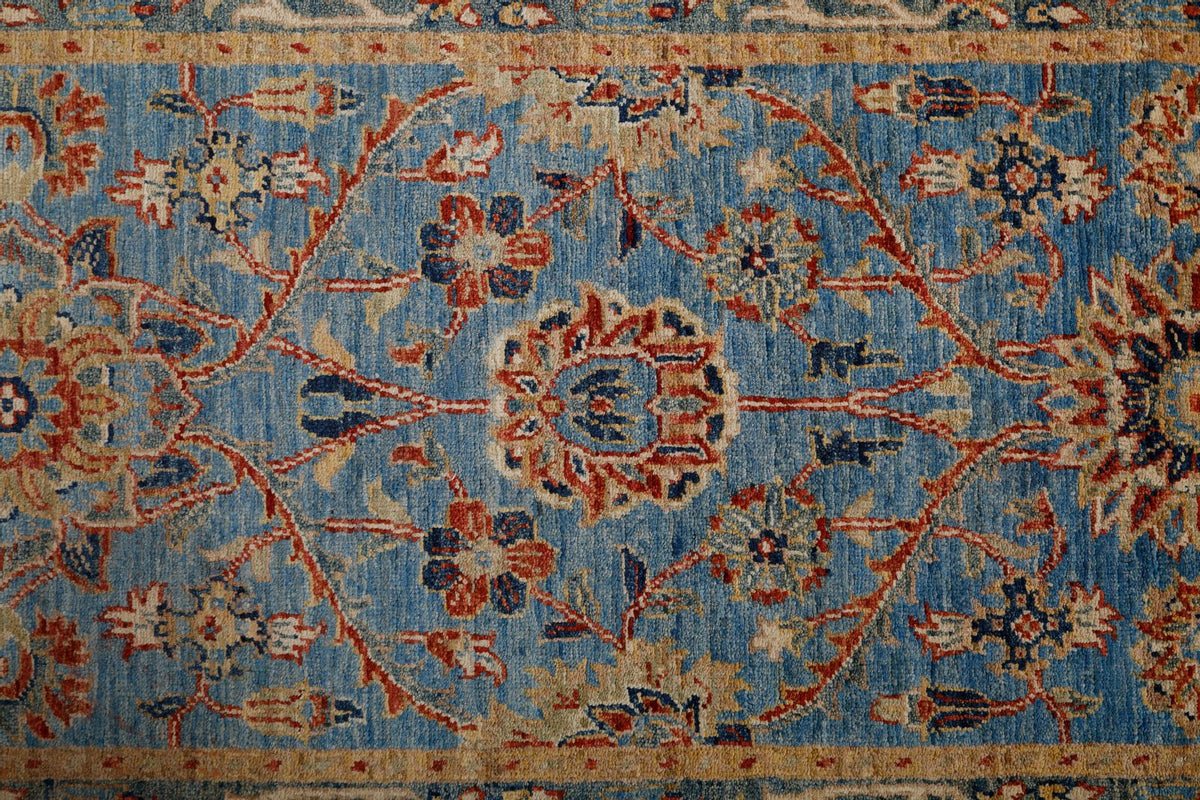 3x10 Light Blue and Light Green Anatolian Traditional Runner