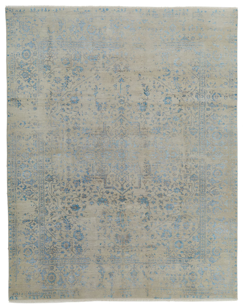 8x10 Gray and Blue Modern Contemporary Rug