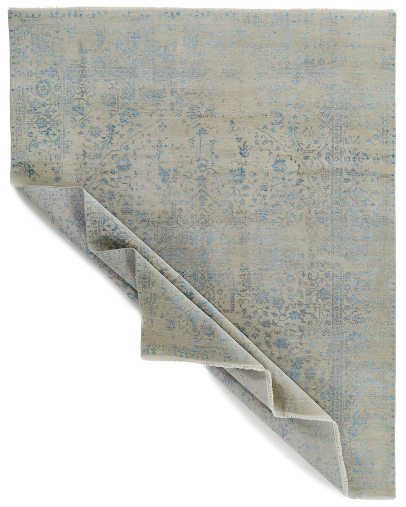 8x10 Gray and Blue Modern Contemporary Rug