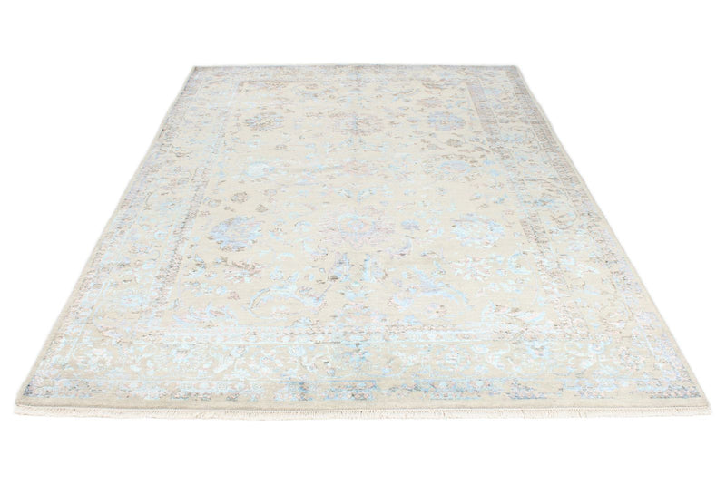 6x9 Gray and Blue Modern Contemporary Rug