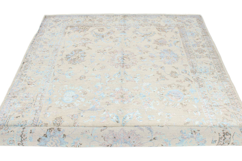 6x9 Gray and Blue Modern Contemporary Rug