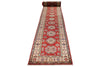 3x38 Red and Ivory Kazak Tribal Runner