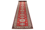 3x16 Red and Multicolor Kazak Tribal Runner