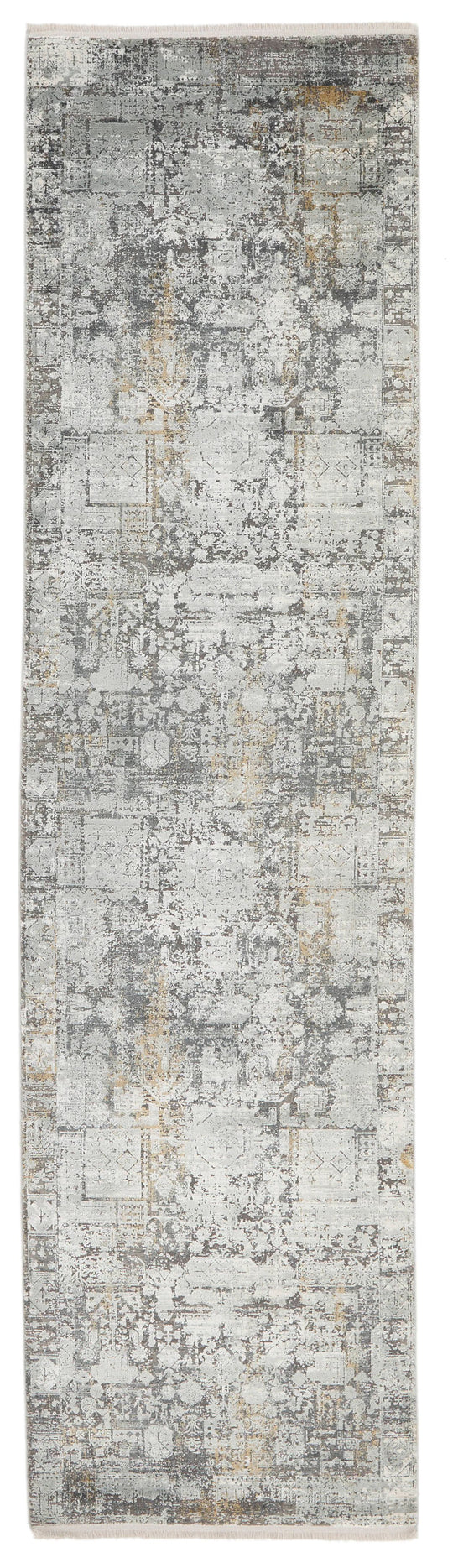 3x10 Ivory and Gray Turkish Antep Runner