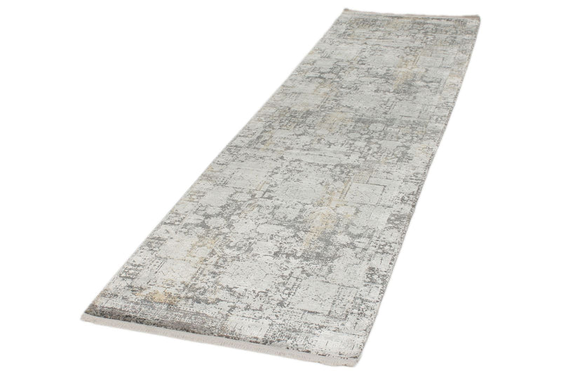 3x10 Ivory and Gray Turkish Antep Runner