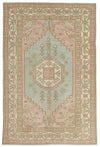 7x11 Pink and Ivory Turkish Milas Rug