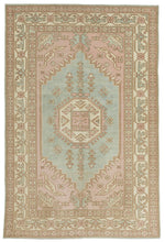 7x11 Pink and Ivory Turkish Milas Rug