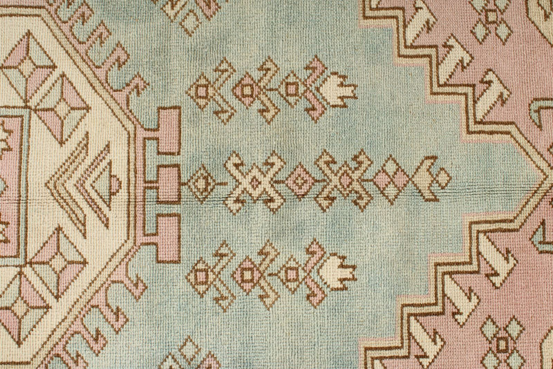 7x11 Pink and Ivory Turkish Milas Rug