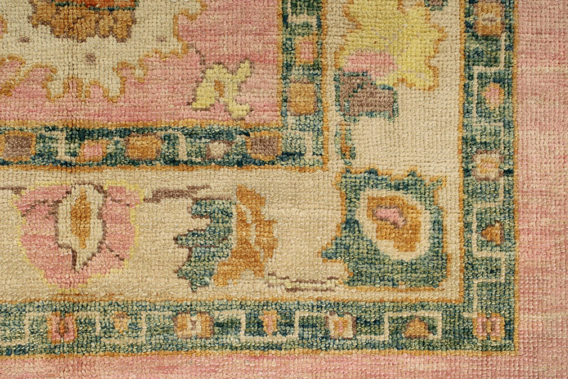 4x6 Pink and Ivory Turkish Oushak Rug