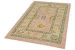 4x6 Pink and Ivory Turkish Oushak Rug