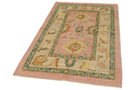 4x6 Pink and Ivory Turkish Oushak Rug