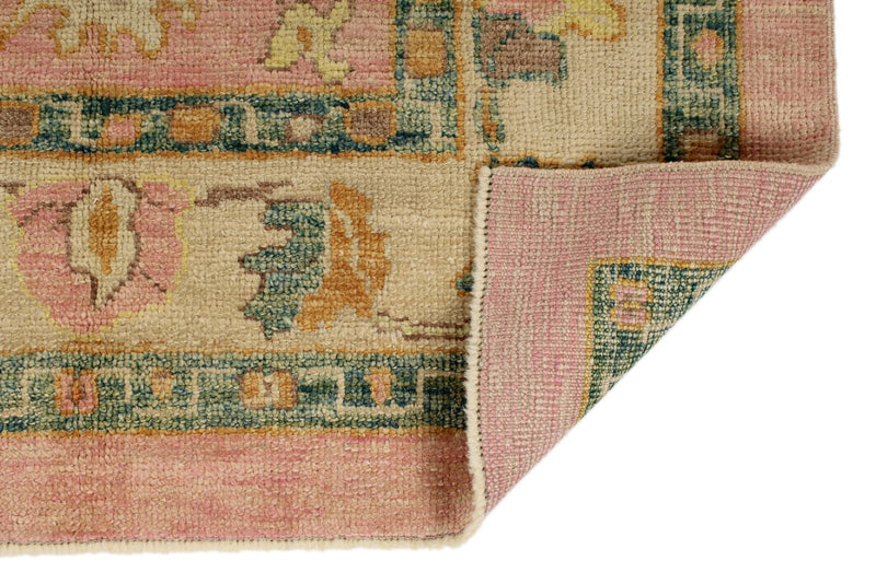 4x6 Pink and Ivory Turkish Oushak Rug