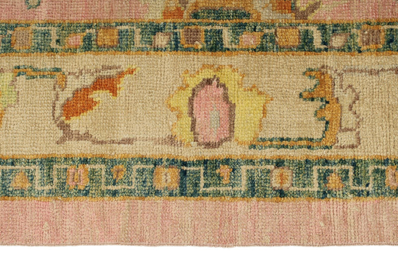 4x6 Pink and Ivory Turkish Oushak Rug