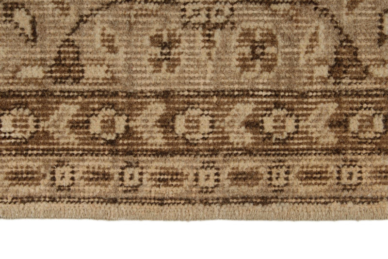 6x9 Ivory and Brown Turkish Traditional Rug