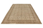6x9 Ivory and Brown Turkish Traditional Rug