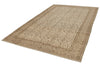 6x9 Ivory and Brown Turkish Traditional Rug
