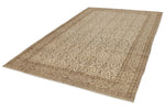 6x9 Ivory and Brown Turkish Traditional Rug