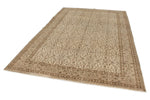 6x9 Ivory and Brown Turkish Traditional Rug