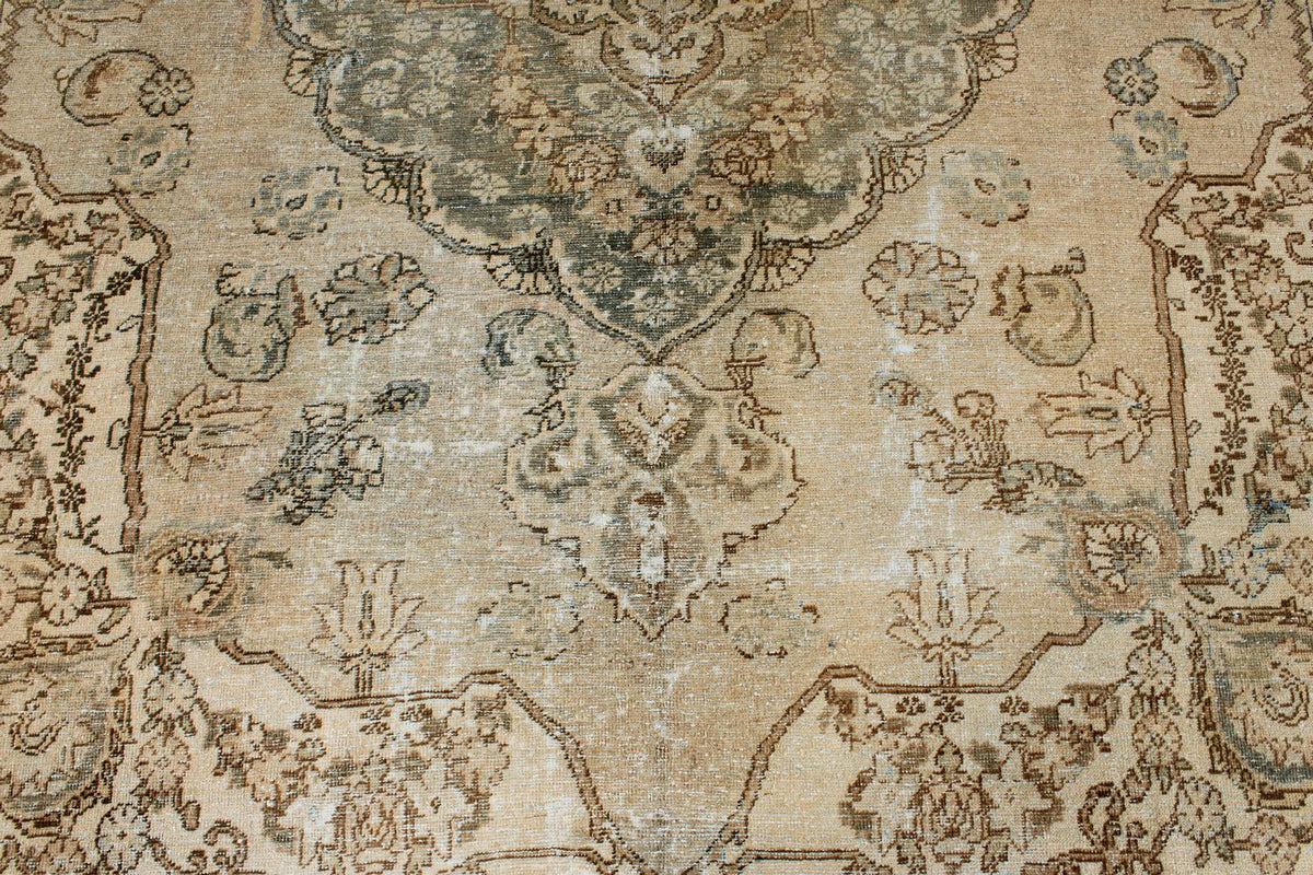 7x9 Beige and Brown Persian Rug