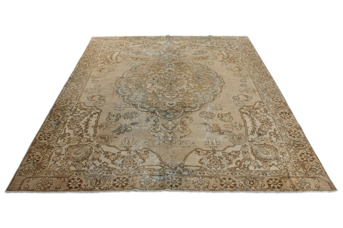 7x9 Beige and Brown Persian Rug