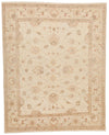 8x10 Ivory and Ivory Turkish Oushak Rug