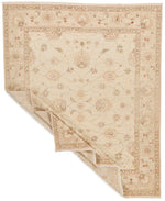 8x10 Ivory and Ivory Turkish Oushak Rug