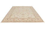 8x10 Ivory and Ivory Turkish Oushak Rug