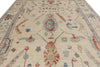 10x14 Ivory and Multicolor Turkish Oushak Rug