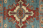 3x20 Light Blue and Ivory Kazak Tribal Rug