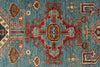 3x20 Light Blue and Ivory Kazak Tribal Rug