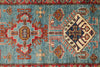 3x20 Light Blue and Ivory Kazak Tribal Rug