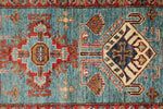 3x20 Light Blue and Ivory Kazak Tribal Rug