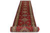 3x27 Red and Ivory Kazak Tribal Runner