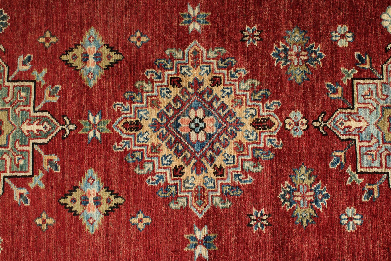 3x27 Red and Ivory Kazak Tribal Runner