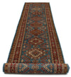 3x20 Blue and Red Kazak Tribal Runner