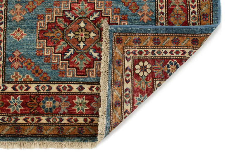 3x20 Blue and Red Kazak Tribal Runner
