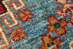 3x20 Blue and Red Kazak Tribal Runner
