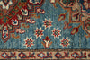 3x29 Light Blue and Red Kazak Tribal Runner