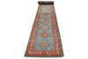 3x29 Light Blue and Red Kazak Tribal Runner