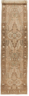 3x12 Beige and Brown Persian Tribal Runner