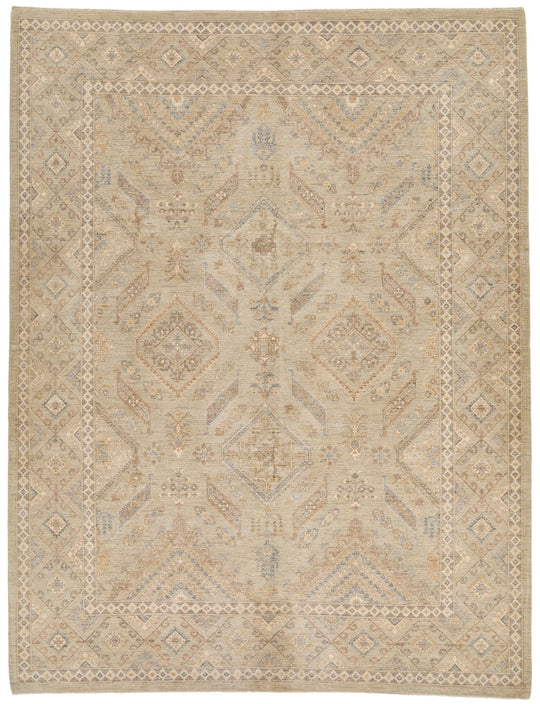 9x12 Camel and Light Camel Turkish Tribal Rug