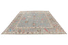 9x12 Light Blue and Multicolor Turkish Oushak Rug