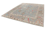 9x12 Light Blue and Multicolor Turkish Oushak Rug