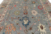 9x12 Light Blue and Multicolor Turkish Oushak Rug